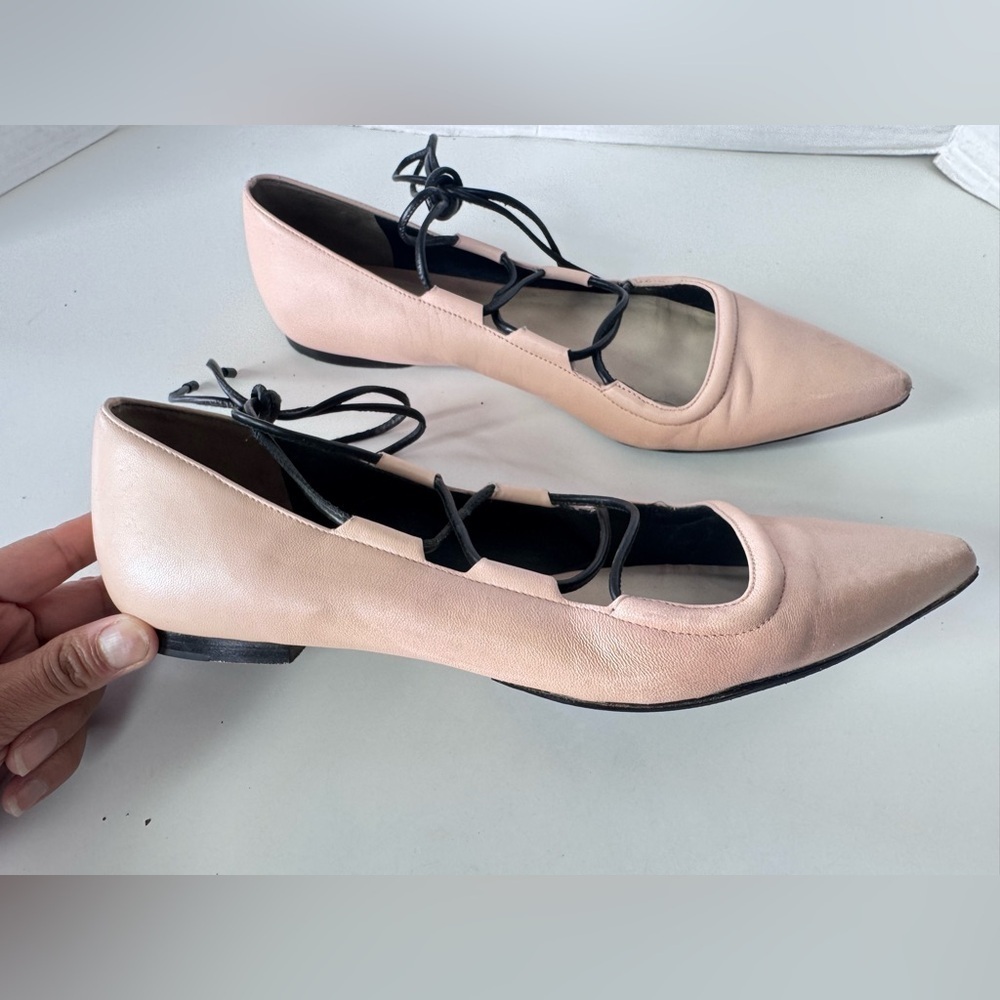 3.1 Phillip Lim Pointy Lace Up Wrap Around Ballet Flats Shoes Women’s Size 40 - Picture 2 of 11